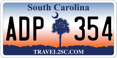 SC license plate ADP354