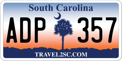 SC license plate ADP357
