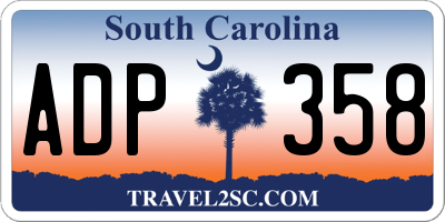 SC license plate ADP358