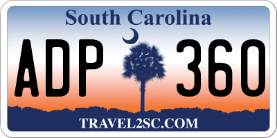 SC license plate ADP360