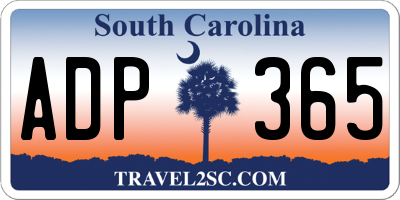 SC license plate ADP365