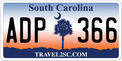 SC license plate ADP366