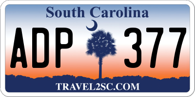 SC license plate ADP377