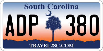 SC license plate ADP380
