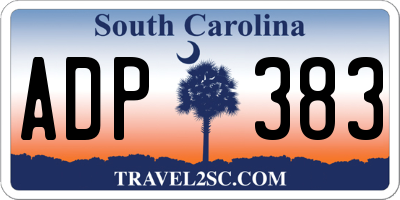 SC license plate ADP383
