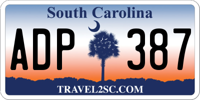 SC license plate ADP387