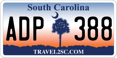 SC license plate ADP388