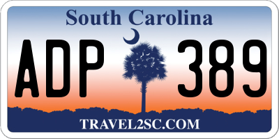 SC license plate ADP389