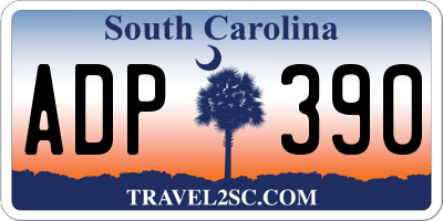 SC license plate ADP390