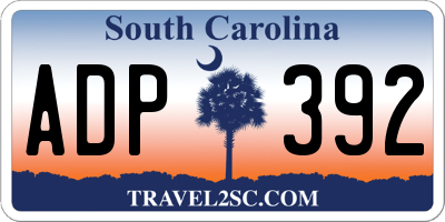 SC license plate ADP392