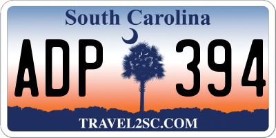 SC license plate ADP394