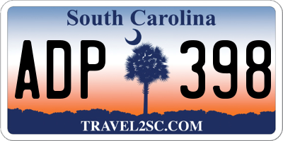 SC license plate ADP398