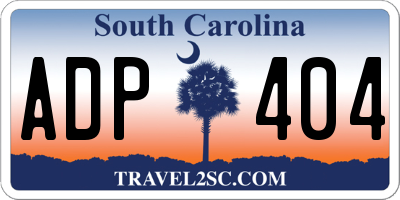 SC license plate ADP404
