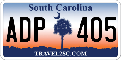 SC license plate ADP405