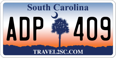 SC license plate ADP409
