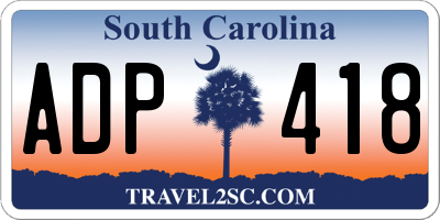 SC license plate ADP418