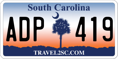 SC license plate ADP419
