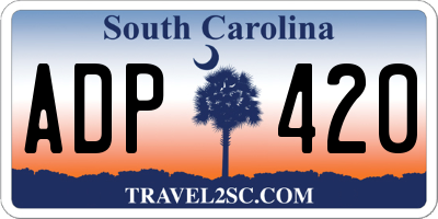SC license plate ADP420