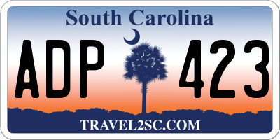 SC license plate ADP423