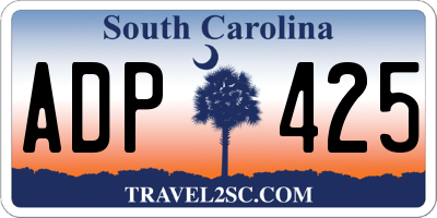 SC license plate ADP425