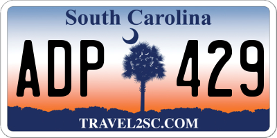 SC license plate ADP429