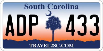 SC license plate ADP433