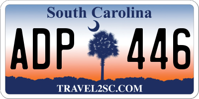 SC license plate ADP446