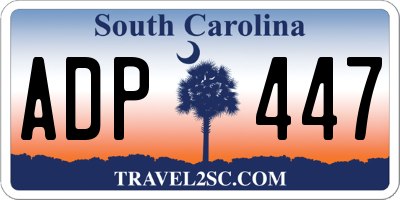 SC license plate ADP447