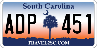 SC license plate ADP451