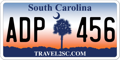 SC license plate ADP456