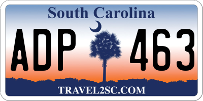 SC license plate ADP463