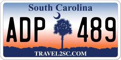SC license plate ADP489