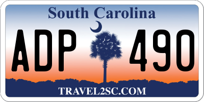 SC license plate ADP490