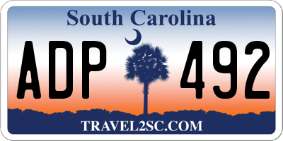 SC license plate ADP492