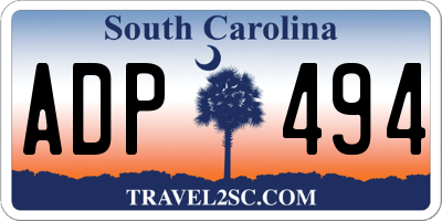 SC license plate ADP494