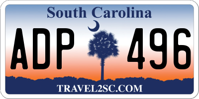 SC license plate ADP496