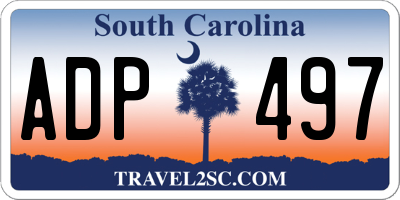 SC license plate ADP497