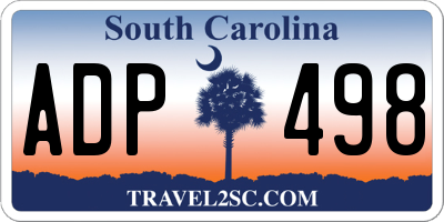 SC license plate ADP498