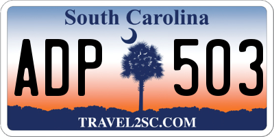 SC license plate ADP503