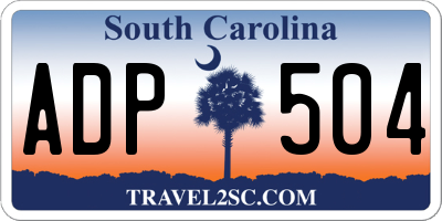 SC license plate ADP504