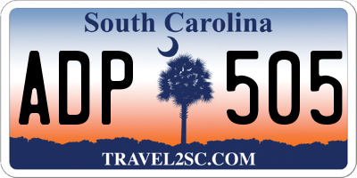 SC license plate ADP505