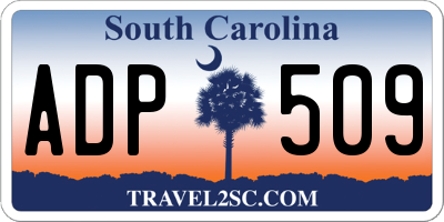 SC license plate ADP509