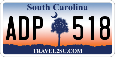 SC license plate ADP518