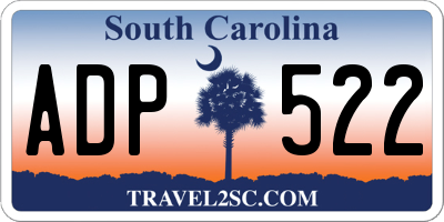SC license plate ADP522