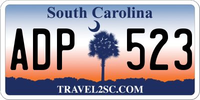 SC license plate ADP523