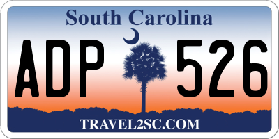 SC license plate ADP526