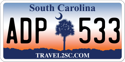 SC license plate ADP533