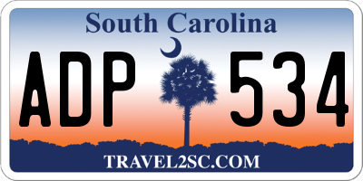SC license plate ADP534