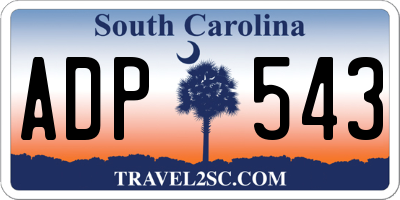 SC license plate ADP543
