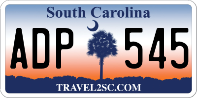 SC license plate ADP545